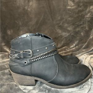 Women’s Black Ankle Boot with Buckle